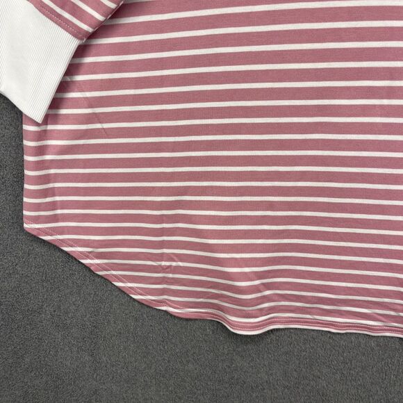 Jane & Delancey Top‎ Womens Plus 3X Pink White Striped Tunic - Picture 14 of 15